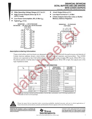 SN74HC240PWE4 datasheet  